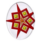 Pattern Tile Decorative Design Star Oval Glass Fridge Magnet (4 pack)