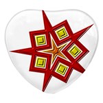 Pattern Tile Decorative Design Star Heart Glass Fridge Magnet (4 pack)