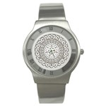 Vector Mandala Drawing Decoration Stainless Steel Watch