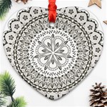 Vector Mandala Drawing Decoration Heart Ornament (Two Sides)
