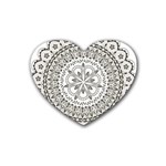 Vector Mandala Drawing Decoration Rubber Heart Coaster (4 pack)