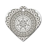Vector Mandala Drawing Decoration Dog Tag Heart (One Side)