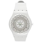 Vector Mandala Drawing Decoration Round Plastic Sport Watch (M)