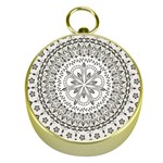 Vector Mandala Drawing Decoration Gold Compasses