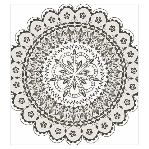 Vector Mandala Drawing Decoration Drawstring Pouch (Large) from ArtsNow.com Front