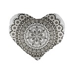 Vector Mandala Drawing Decoration Standard 16  Premium Flano Heart Shape Cushions