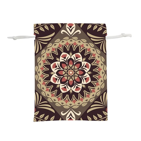Seamless Pattern Floral Flower Lightweight Drawstring Pouch (M) from ArtsNow.com Front