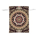 Seamless Pattern Floral Flower Lightweight Drawstring Pouch (M)