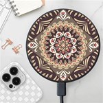 Seamless Pattern Floral Flower Wireless Fast Charger(Black)