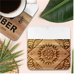 Seamless Pattern Floral Flower Marble Wood Coaster (Square)