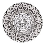 Vector Mandala Drawing Decoration Round Glass Fridge Magnet (4 pack)