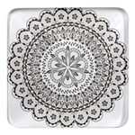 Vector Mandala Drawing Decoration Square Glass Fridge Magnet (4 pack)