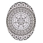 Vector Mandala Drawing Decoration Oval Glass Fridge Magnet (4 pack)