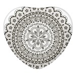 Vector Mandala Drawing Decoration Heart Glass Fridge Magnet (4 pack)