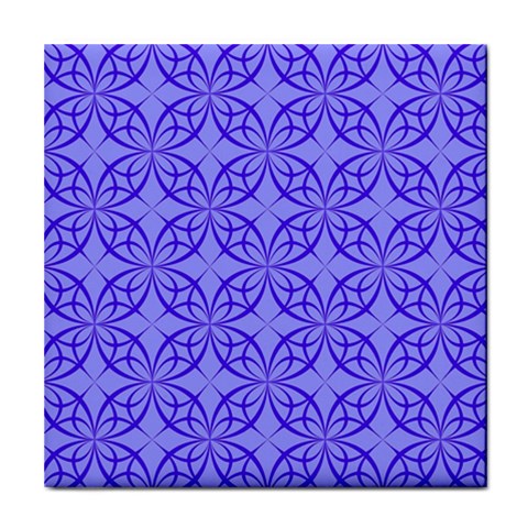 Decor Pattern Blue Curved Line Tile Coaster from ArtsNow.com Front