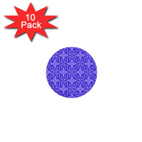 Decor Pattern Blue Curved Line 1  Mini Buttons (10 pack)  from ArtsNow.com Front