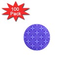 Decor Pattern Blue Curved Line 1  Mini Magnets (100 pack) 