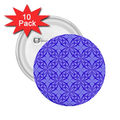 Decor Pattern Blue Curved Line 2.25  Buttons (10 pack)  from ArtsNow.com Front