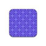 Decor Pattern Blue Curved Line Rubber Coaster (Square)
