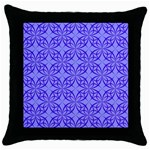Decor Pattern Blue Curved Line Throw Pillow Case (Black)