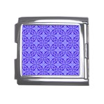 Decor Pattern Blue Curved Line Mega Link Italian Charm (18mm)