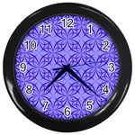 Decor Pattern Blue Curved Line Wall Clock (Black)