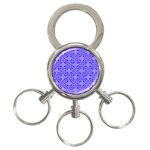 Decor Pattern Blue Curved Line 3-Ring Key Chain
