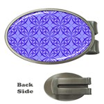 Decor Pattern Blue Curved Line Money Clips (Oval) 