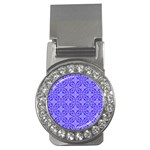 Decor Pattern Blue Curved Line Money Clips (CZ) 