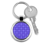 Decor Pattern Blue Curved Line Key Chain (Round)