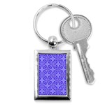 Decor Pattern Blue Curved Line Key Chain (Rectangle)