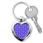 Decor Pattern Blue Curved Line Key Chain (Heart)