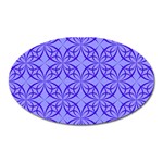 Decor Pattern Blue Curved Line Oval Magnet