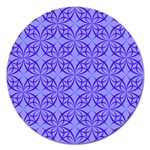 Decor Pattern Blue Curved Line Magnet 5  (Round)