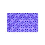 Decor Pattern Blue Curved Line Magnet (Name Card)