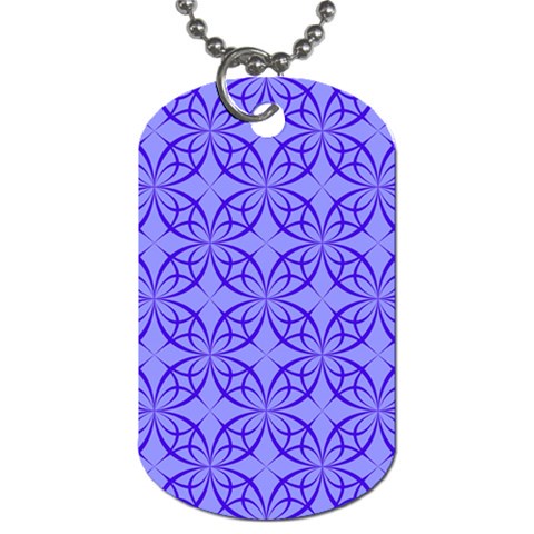 Decor Pattern Blue Curved Line Dog Tag (One Side) from ArtsNow.com Front