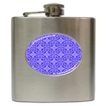 Decor Pattern Blue Curved Line Hip Flask (6 oz)