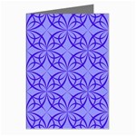 Decor Pattern Blue Curved Line Greeting Cards (Pkg of 8)