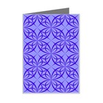 Decor Pattern Blue Curved Line Mini Greeting Card