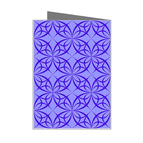 Decor Pattern Blue Curved Line Mini Greeting Card from ArtsNow.com Right