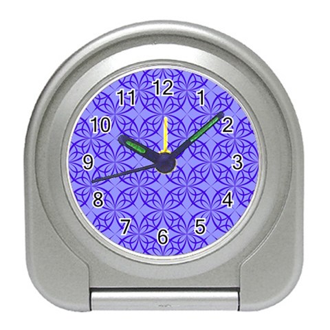 Decor Pattern Blue Curved Line Travel Alarm Clock from ArtsNow.com Front