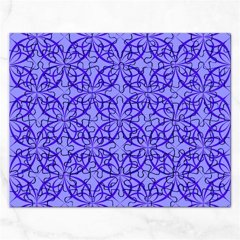Decor Pattern Blue Curved Line Rectangular Jigsaw Puzzl from ArtsNow.com Front