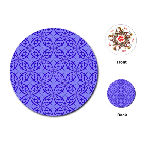 Decor Pattern Blue Curved Line Playing Cards Single Design (Round) from ArtsNow.com Front