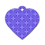 Decor Pattern Blue Curved Line Dog Tag Heart (Two Sides)