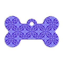 Decor Pattern Blue Curved Line Dog Tag Bone (Two Sides) from ArtsNow.com Front