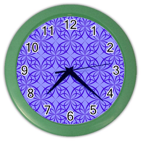 Decor Pattern Blue Curved Line Color Wall Clock from ArtsNow.com Front