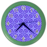 Decor Pattern Blue Curved Line Color Wall Clock