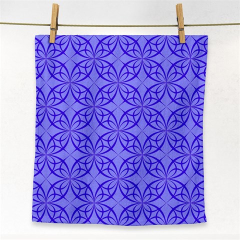 Decor Pattern Blue Curved Line Face Towel from ArtsNow.com Front