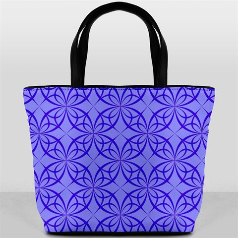 Decor Pattern Blue Curved Line Bucket Bag from ArtsNow.com Front