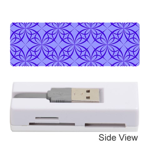 Decor Pattern Blue Curved Line Memory Card Reader (Stick) from ArtsNow.com Front
